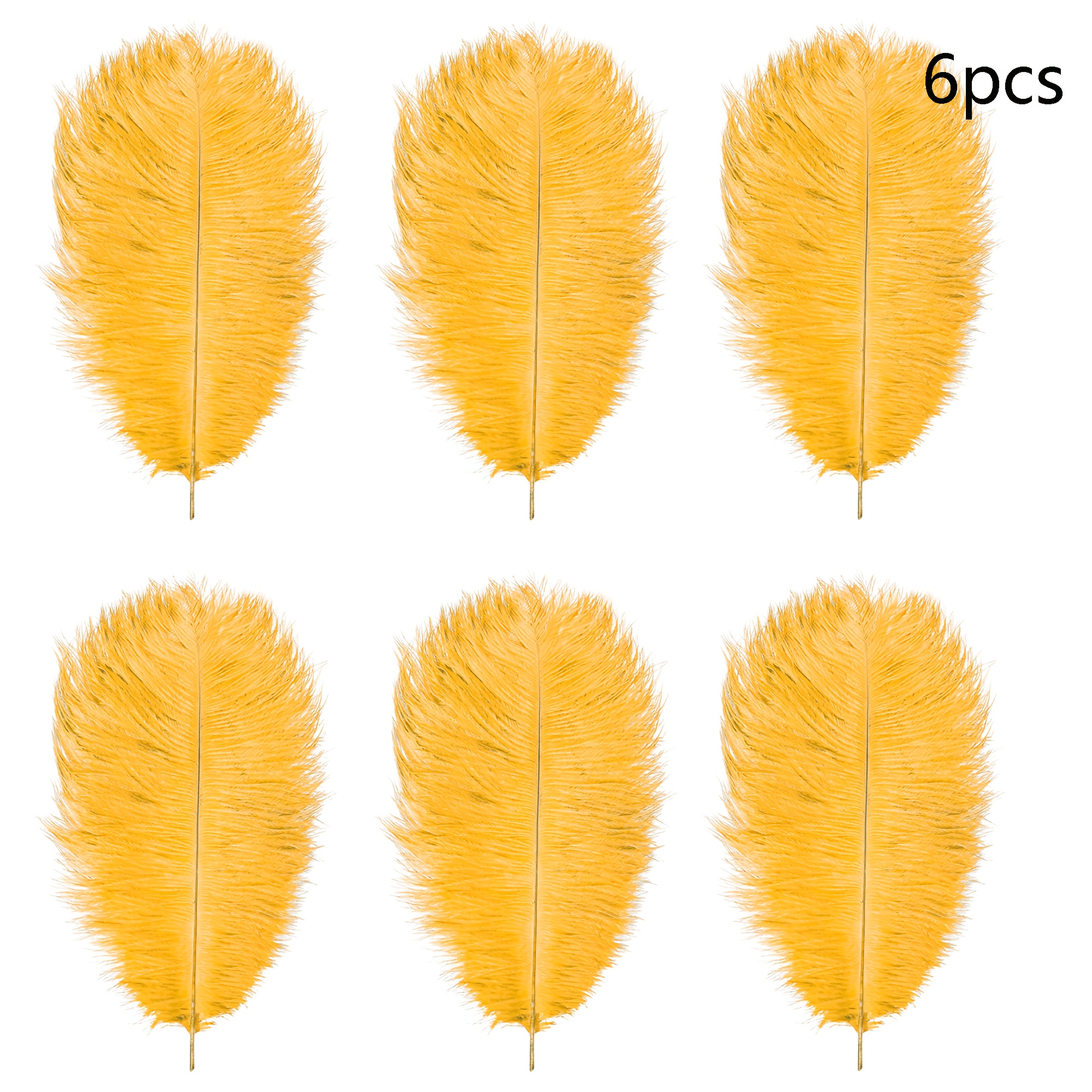 TEMU 6 piezas de plumas de artificiales de natural , adecuadas para manualidades, decoración de mesa de boda, decoración de árbol de Navidad - 8