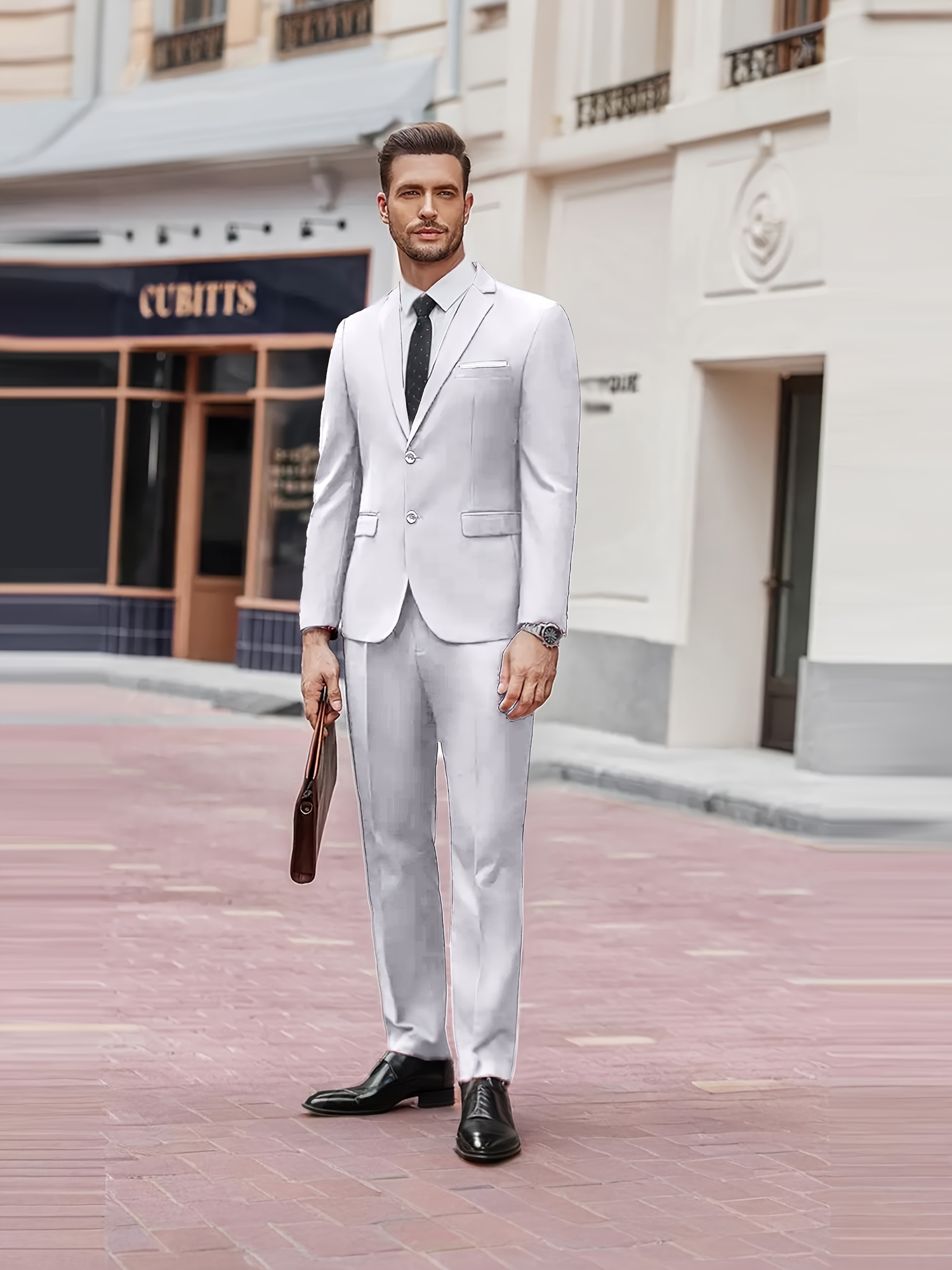 Pantalon Vestir Pantalon Blanco Ajustado Hombre Trajes De Hombre