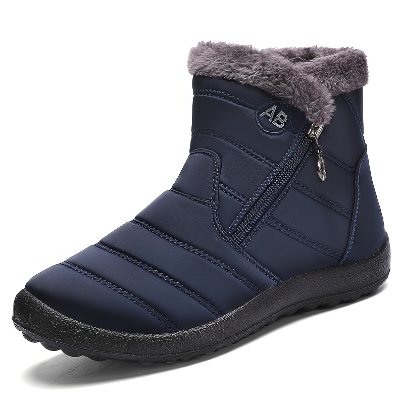 Women's Fleece Lined Side Zipper Winter Ankle Boots