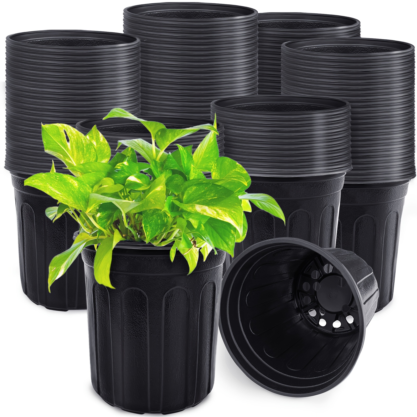 30 90pcs 1 gallon nursery flower pots plastic seedling pots - Temu Brazil