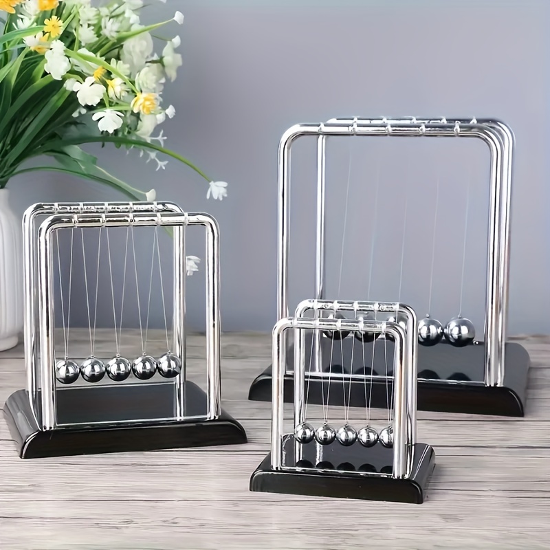 

Creative Newton's Cradle Balance Balls Office Decor - Metal Desk Toy For Home Study, Living Room, Or Office Desk Decoration