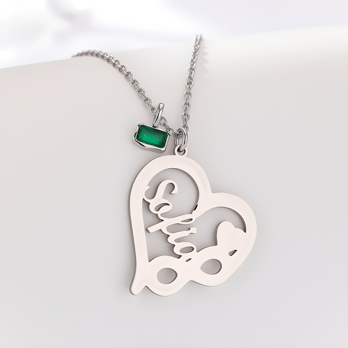 Personalized Heart Name Necklace for Couples, Custom Pendant