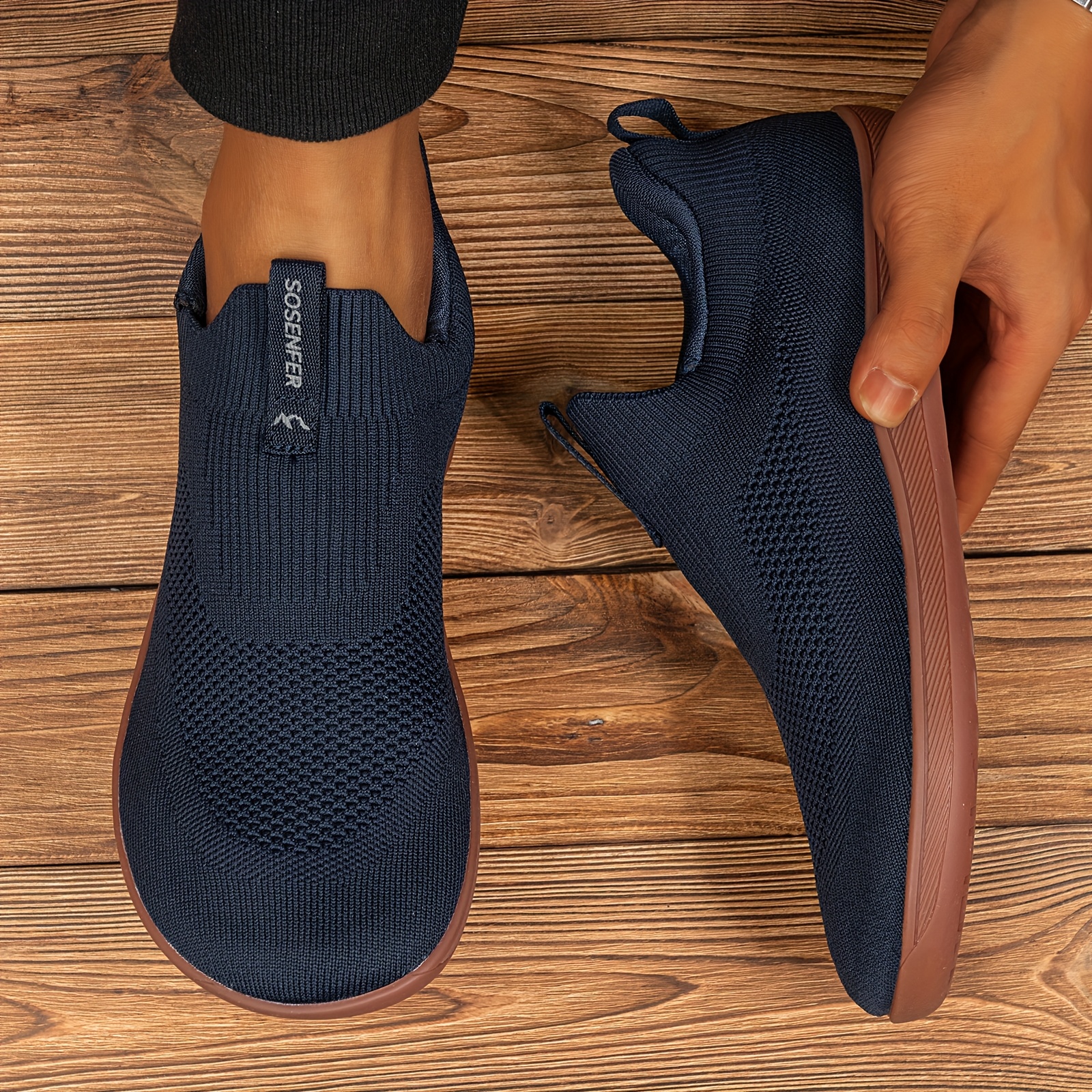 Sosenfer Barfußschuhe Unisex - Leichte Slip-On Sneaker Mit Weit Zehenbox & Zero-Drop Sohle