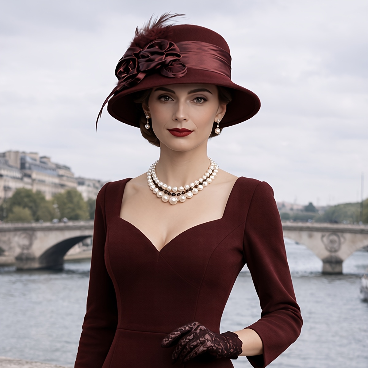 womens vintage wool felt bucket cloche bowler hats - Temu  display picture 1