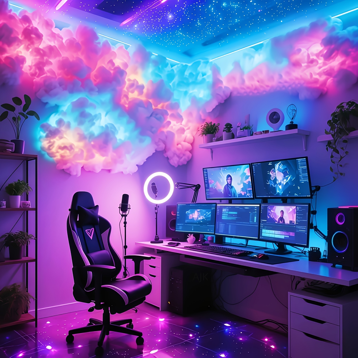 AJK LED Cloud Light with Music Sync RGB Changing