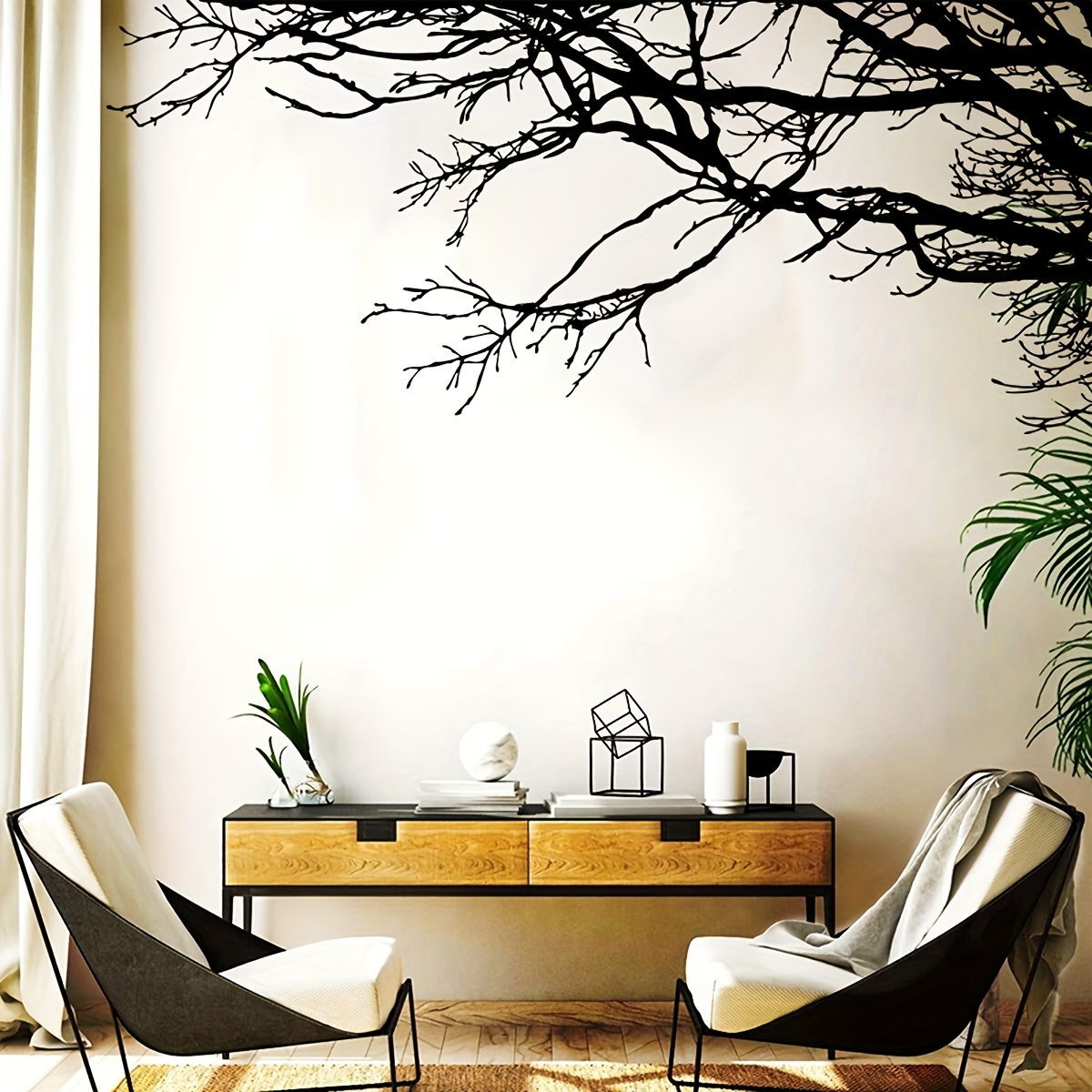 1pc Tree Branch Wall Sticker - Branch Woodland Wall Decal For Kitchen, Bedroom, Dining Room, And Home Decor