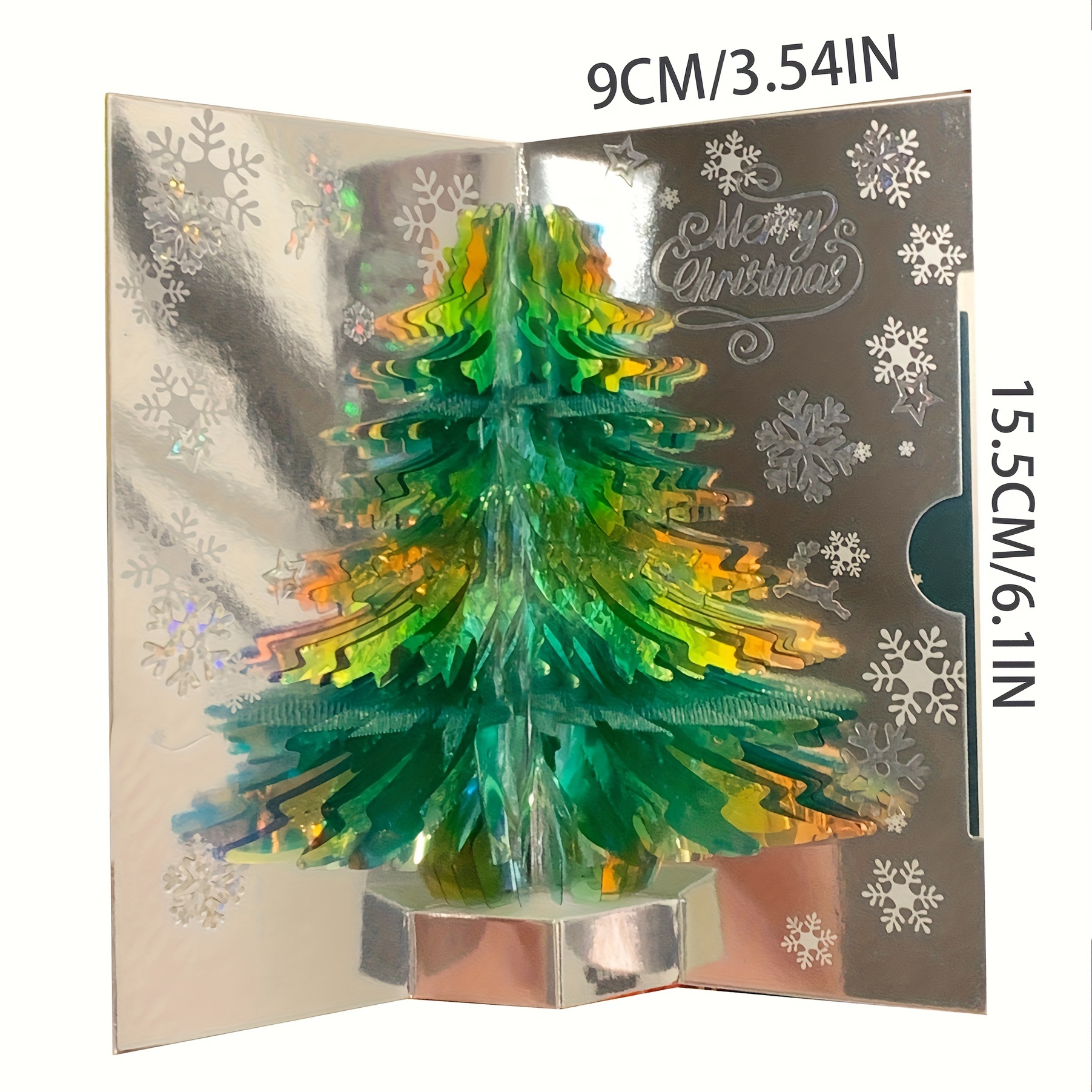 Image of 3d Glitter Christmas Tree Pop-up Card - Merry Greeting, Holiday & New Year Gifts, Versatile Use