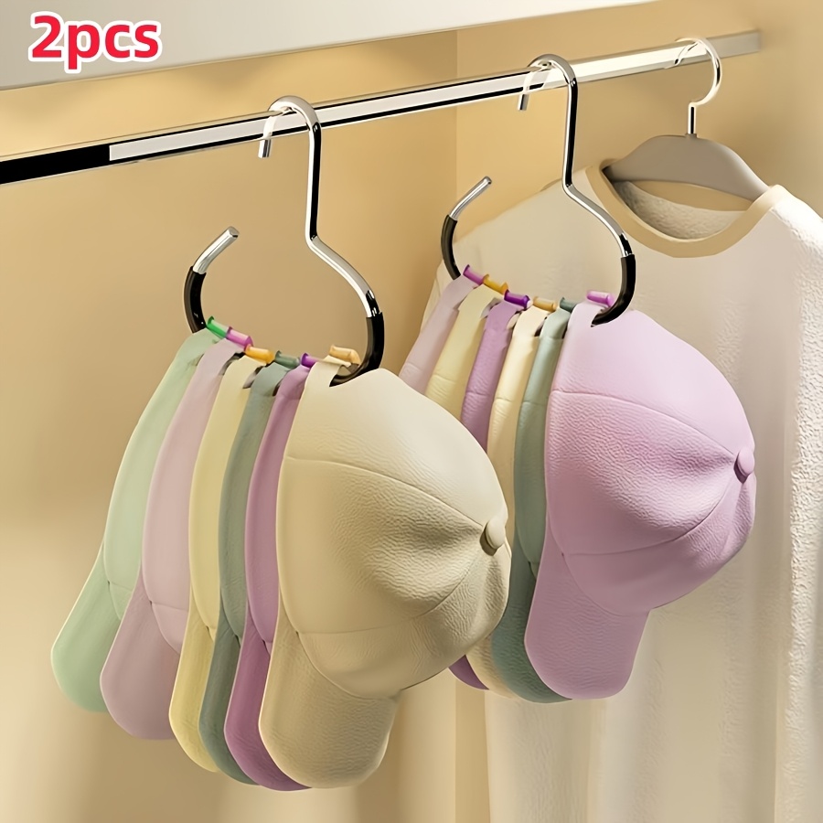 2pcs Simple Hat Storage Hooks, Metal Material for Scarf Organization, Belt Organization, Bra Organizer, s' Bag Storage