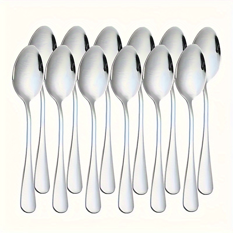 

12-piece Stainless Steel Coffee Spoons Set - Durable Dessert & Stirring Spoons, Dishwasher Safe, Perfect For Home, Kitchen, Restaurant - Ideal For Christmas, , Easter, Hanukkah, Thanksgiving