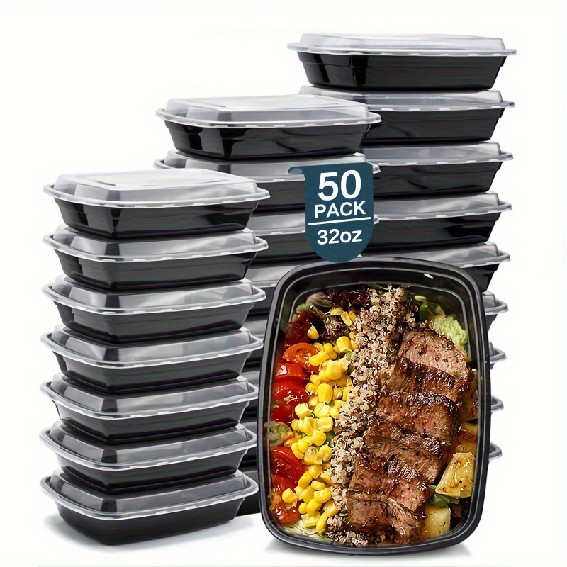 

Meal Prep Containers 32oz Plastic Food Storage Containers With , 50/150pcs Reusable To Go Containers, Disposable Food Prep Containers, Bpa-free, Stackable, Microwave/dishwasher/freezer Safe