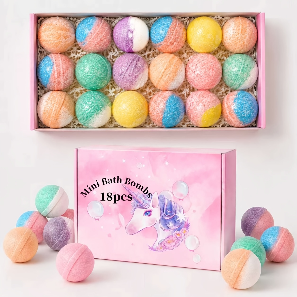 Image of 18 Pack Random Mixed- Bath Gift Set, 0.53oz Each, Lemon Orange Rose Mint Lavender Scents, Colorful Small For Valentine's Day, Christmas, Halloween, Mother's Day Gifts