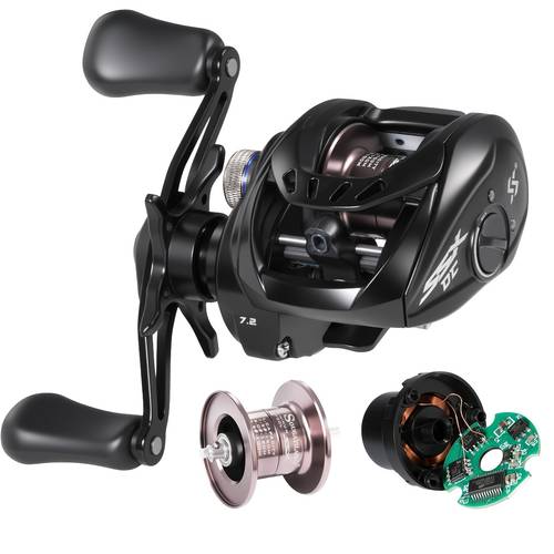 Artikelbild präzisions-ssx- baitcasting-rolle mit 150 m pe-schnur, selbstjustierendes brems-system, knickfreie angelrolle, 22 lb für würfe