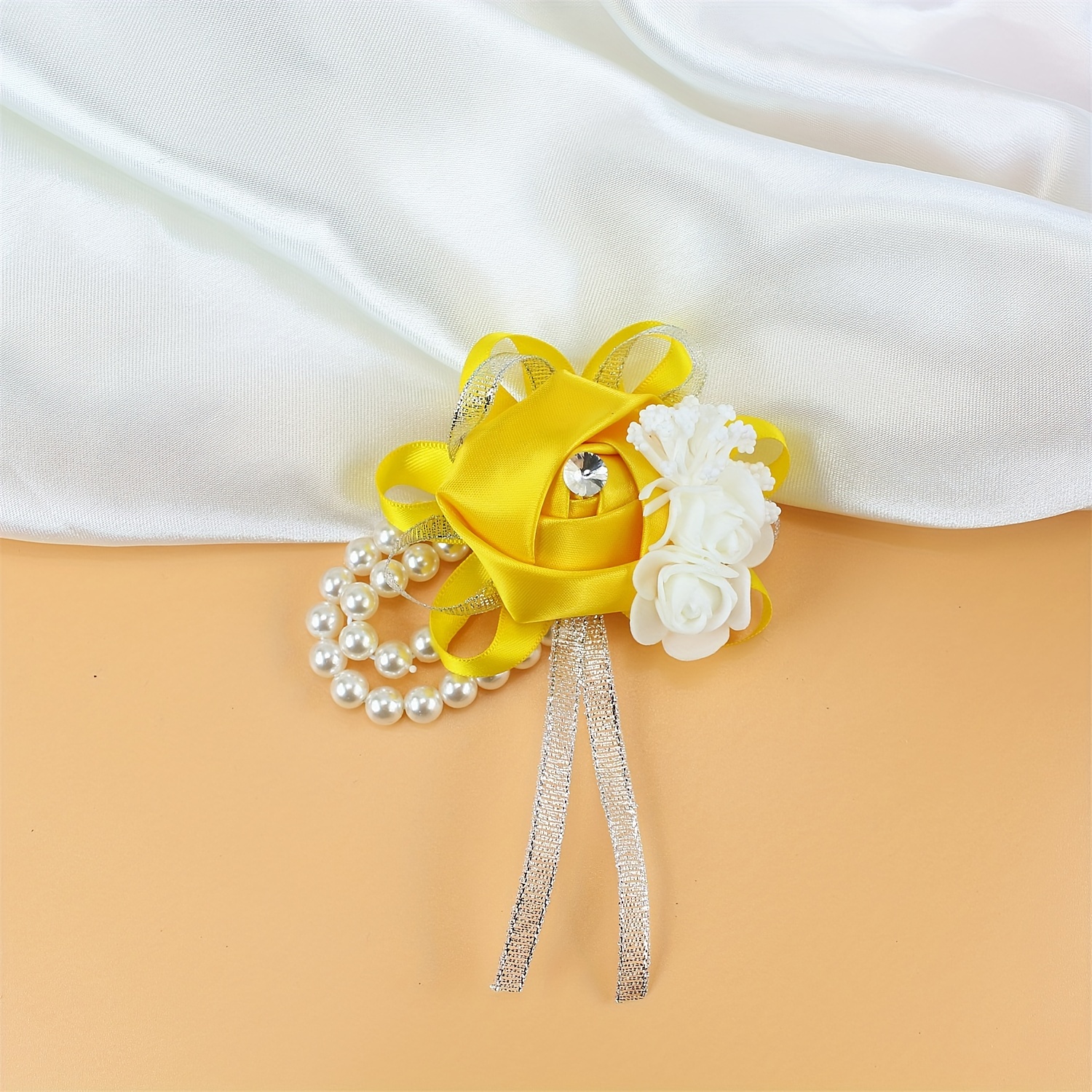 Wrist Corsages For Wedding Artificial Silk Foam Rose Wrist - Temu