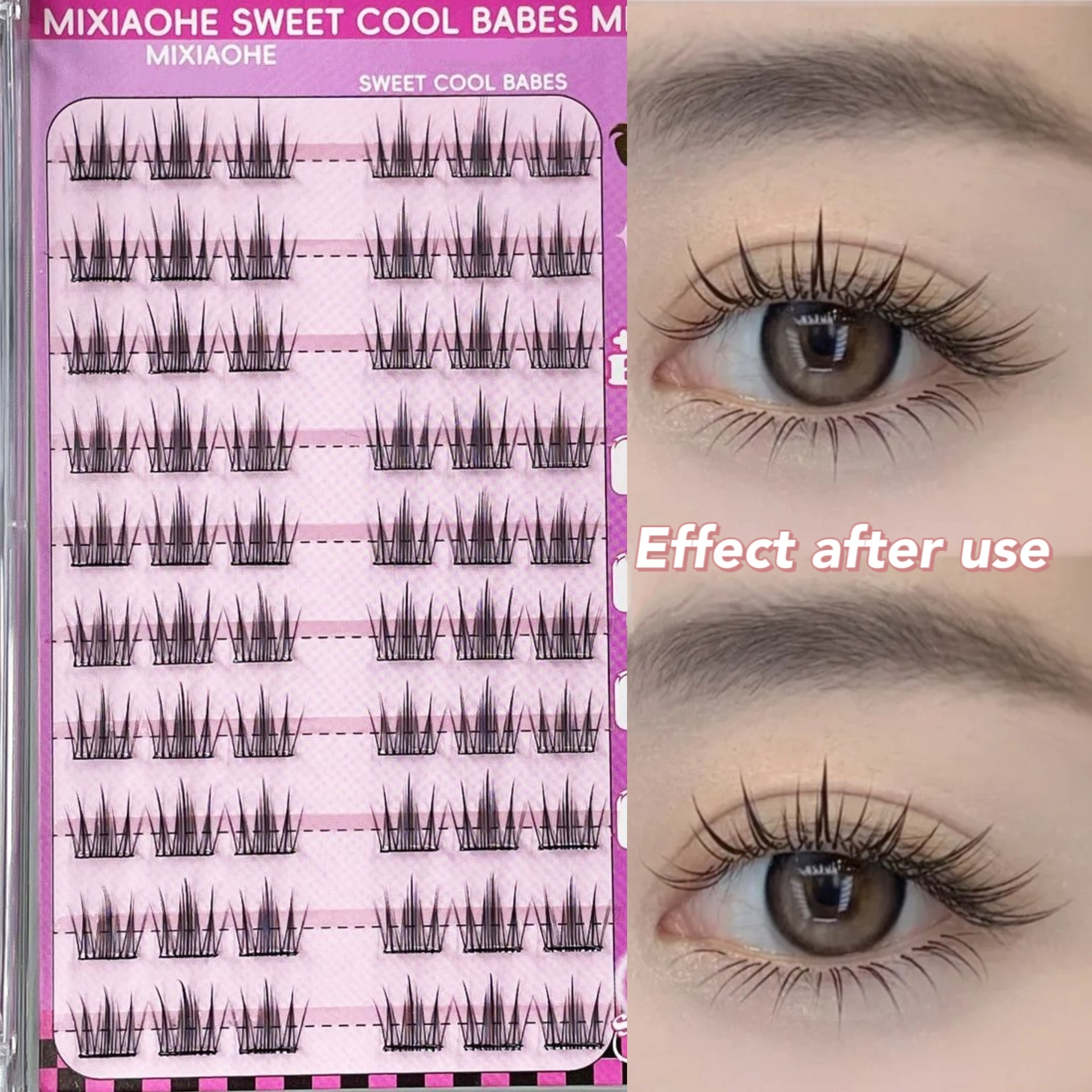 TEMU -to-apply -adhesive False Eyelashes Kit - 60 , , Beginner-, Reusable Built-in Glue Strips, C/d Curling, 10mm-13mm Lengths