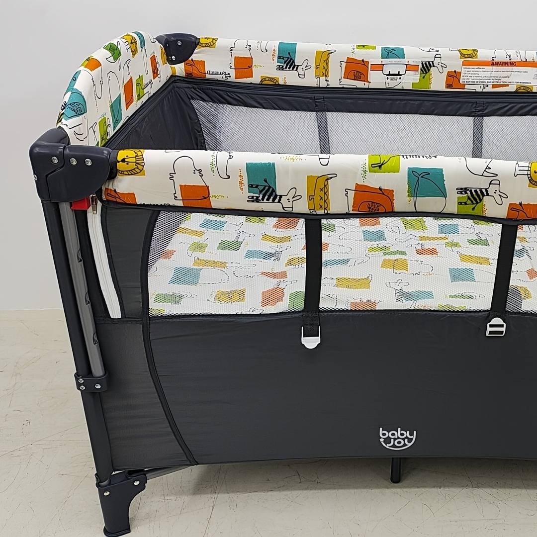 Foldable Movable Crib Multifunctional Portable Play Bed Temu