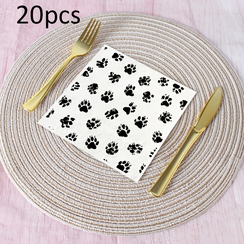 TEMU 20pcs Paper Towels For Kitchen And Bathroom, Featuring Black , Suitable For Holiday Dining Additions, Seasonal Table Settings, Made Of