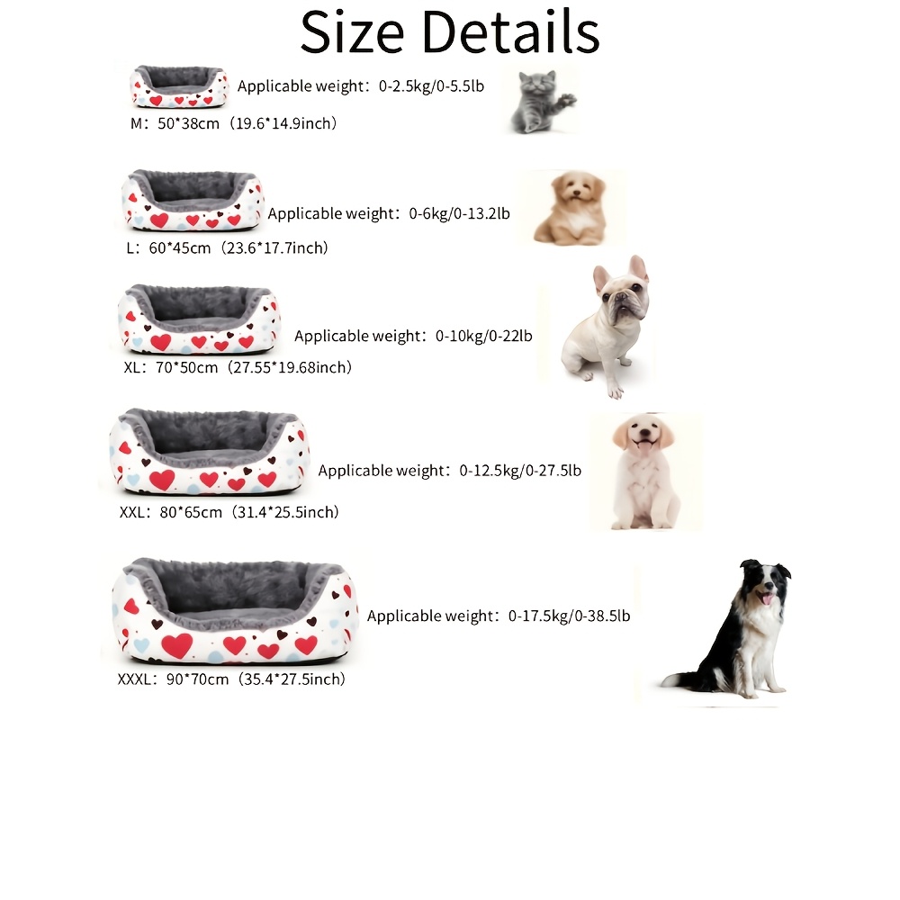 1pc   festival couples valentines day pet bed for dogs and cats multiple sizes gift Product details 8