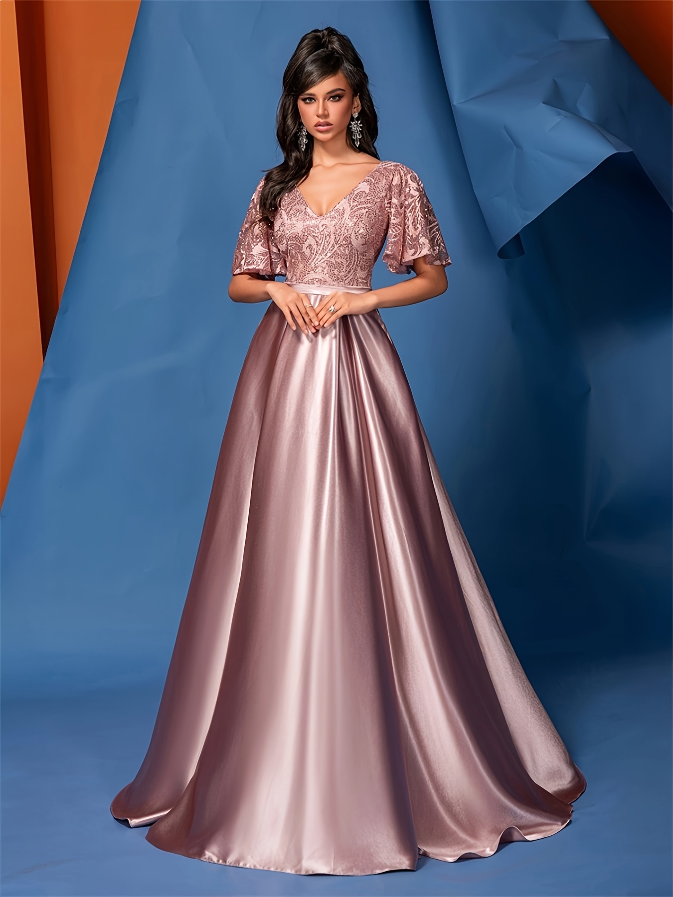 evening dresses ralph lauren Off The Shoulder Long Bell Sleeved Lace Gown – Tux-USA®