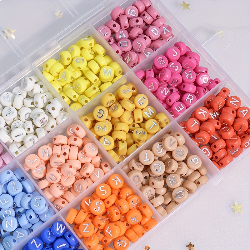 1000pcs Colorful Letter Bracelet Beads Kit,Acrylic Round Alphabet 5 thumbnail image