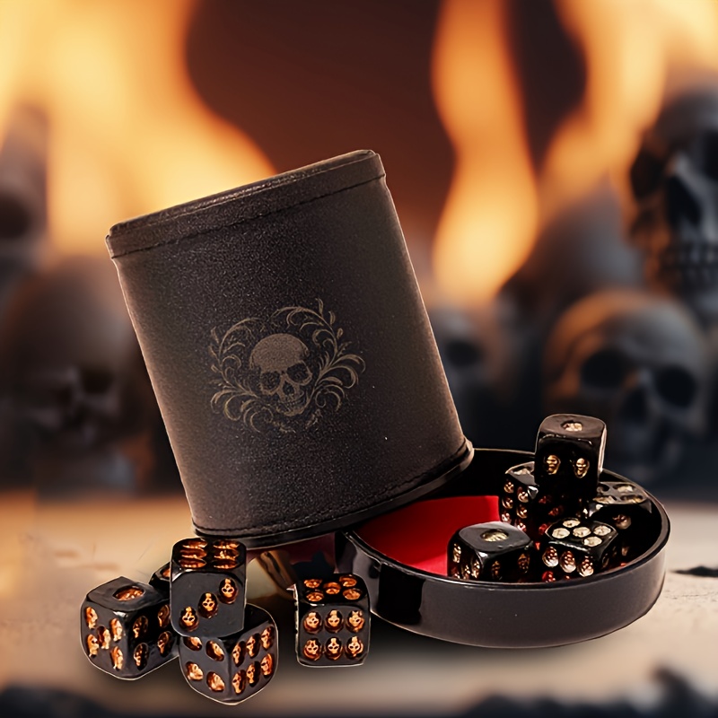 2 Dados De Calavera Resina Tallada | 6 Caras | Accesorios Juegos De Mesa | Halloween Y Fiestas
