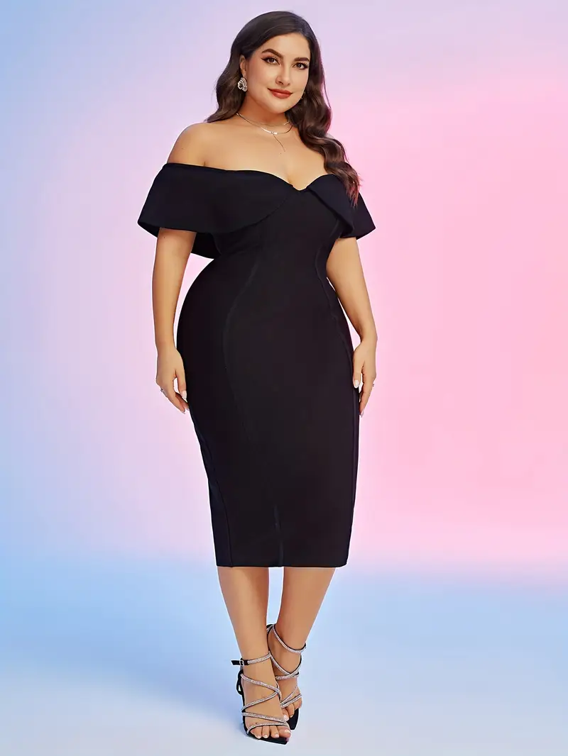 plus size ruffle bodycon dress SHEIN Plus Size Burgundy V-Neck Ruched Ruffle Hem Midi Bodycon Dress Wedding Guest Party Semi Formal Slim Fit Cami Straps High Waist Mermaid,3XL