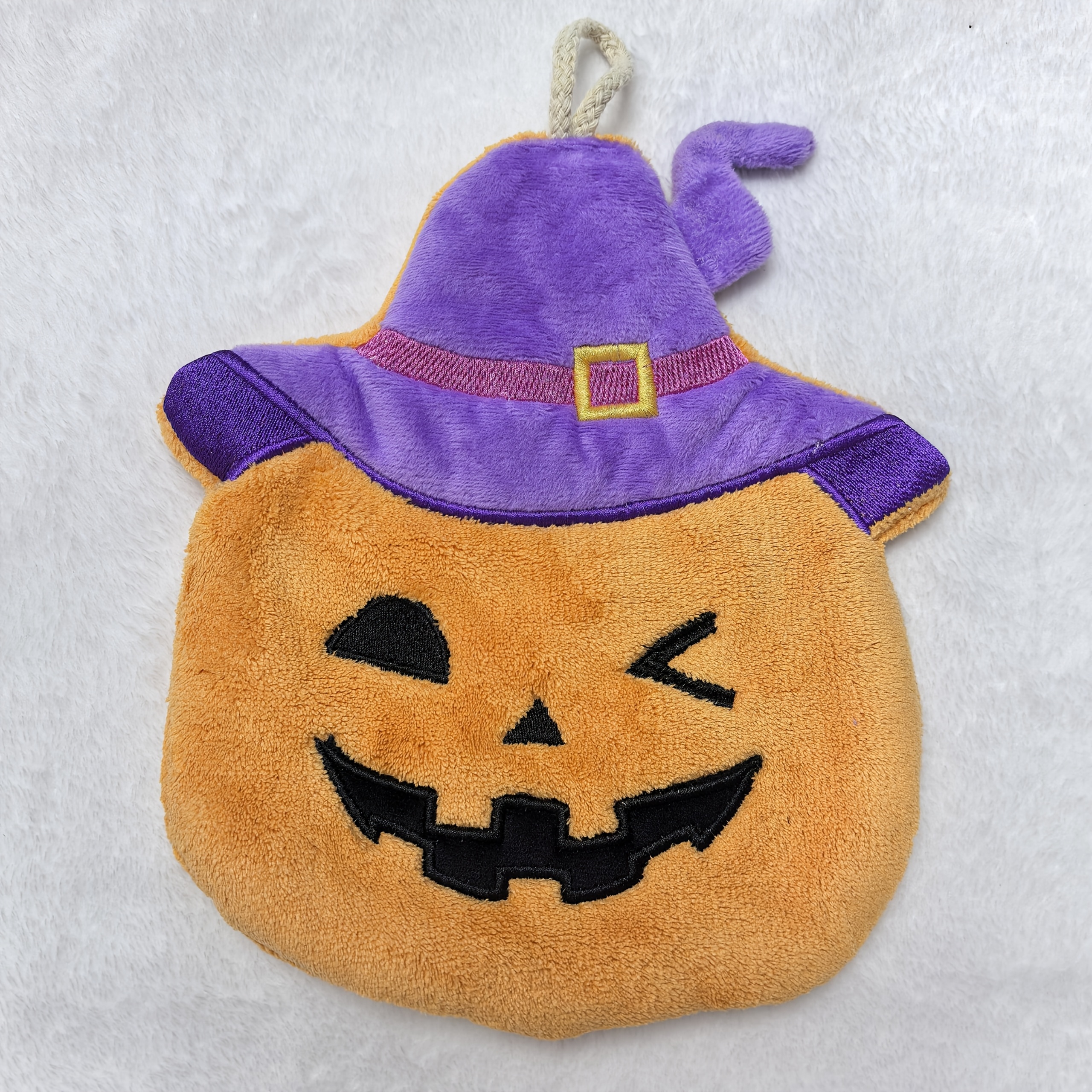TEMU Asciugamani da sospesi in pile di corallo a forma di zucca di Halloween, carini, per cucina e bagno, decorazioni festive per feste