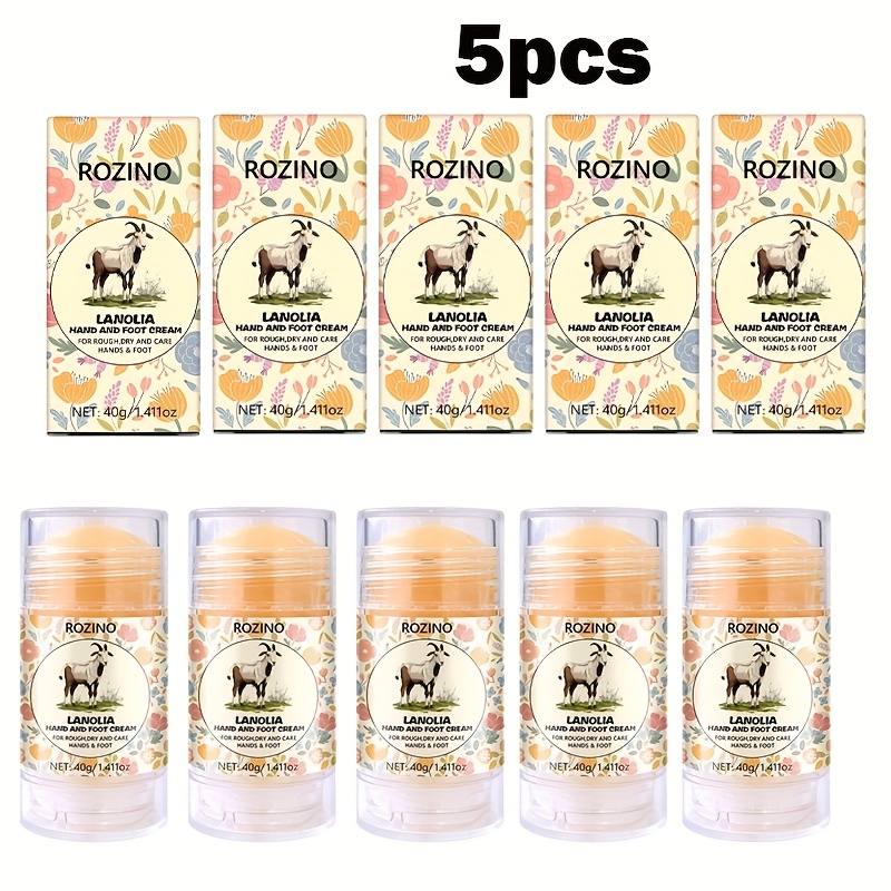Image of 5pcs Dry Cracked Foot Cream, Stick Design, Easy To Carry And Use, Hydration And Moisturizing Effect, Lasting Moisturizing, A Of Uses, Used For Hands And Feet, Ankles, Elbows And Other Dry Parts