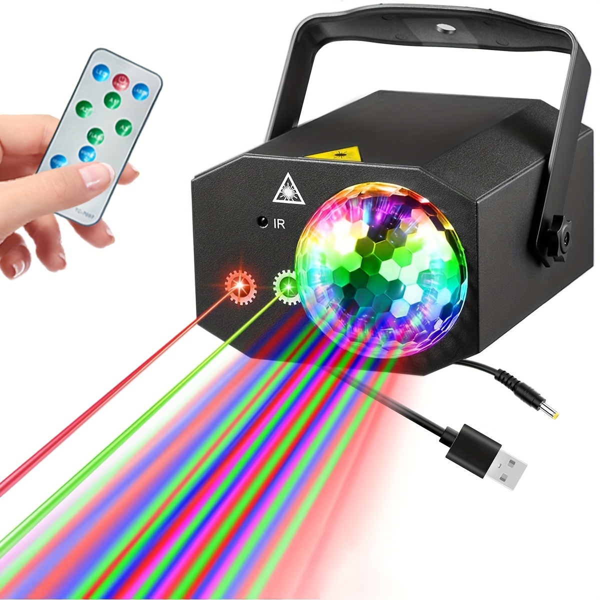 TEMU Party Lights, Disco Ball Lights, Dj Disco Lights, Carnival Lights Stage Lights Strobe Lights Laser Lights Sound Activation With Remote Control