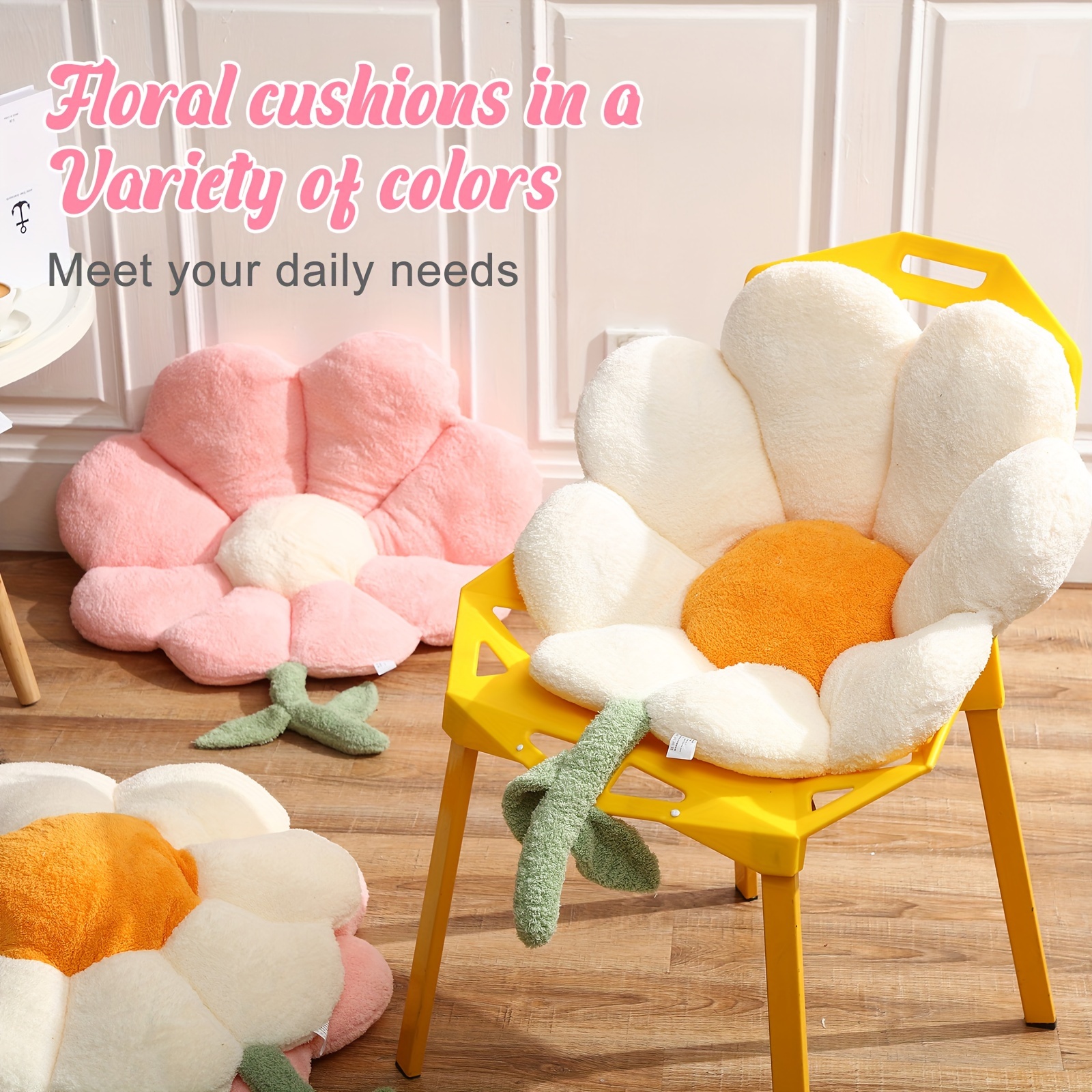 Pcs 26 Inch Flower Cushion Pillow Flower Shaped Seat Pads Cute Floor  Pillow Cushion Chair Lazy Sofa Flower Throw Pillow For Bedroom Living