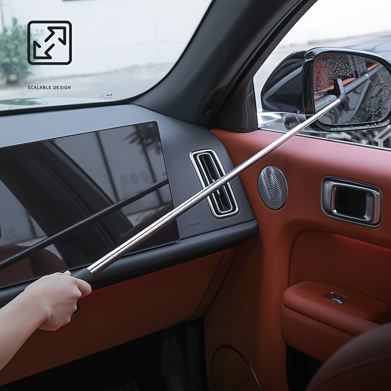 

Multi-functional Car Mirror Wiper - Extendable, Stainless Steel For Snow & Fog Removal, Windshield Cleaning Tool