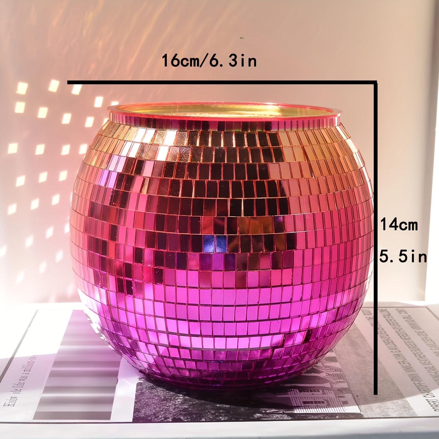 Disco Mirror Reflective Storage Pot, Decorative Basin