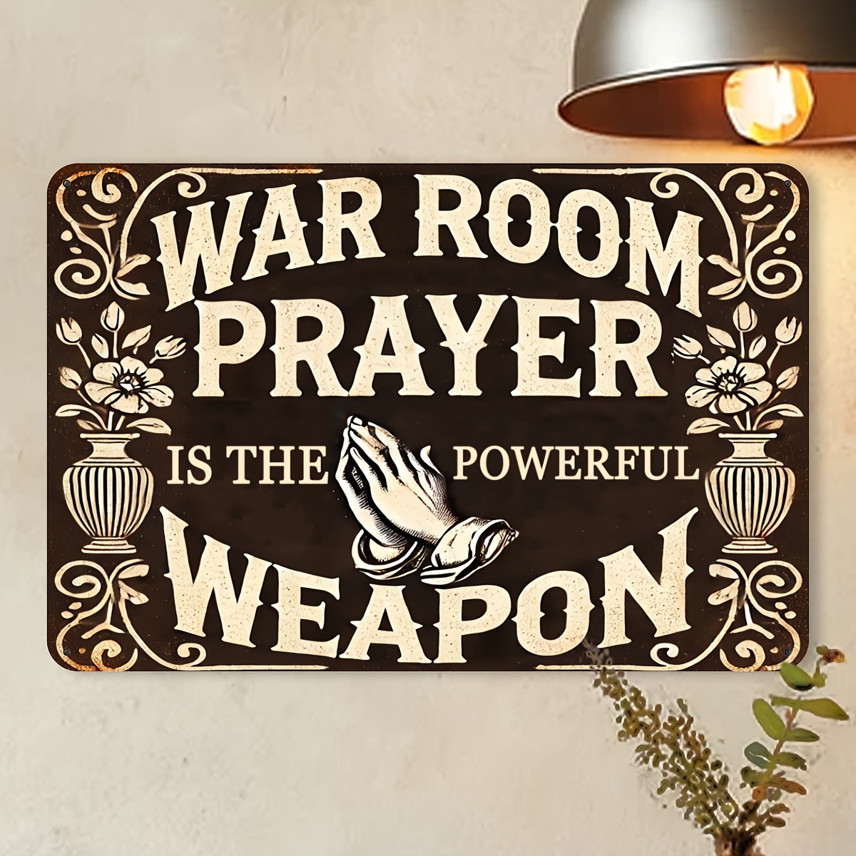 

Vintage ' Is The Powerful Weapon' Aluminum Sign - Bar, Restaurant, And Outdoor Decor, 8x12 Inches