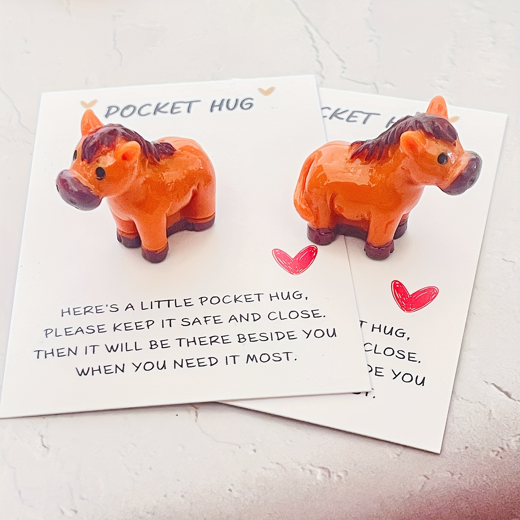 Image of A Horse In A Pocket Hug Card To For During Christmas, New Year, Birthdays, Weddings, And Thanksgiving. A Unique Decoration, An Mini Greeting Card, A For