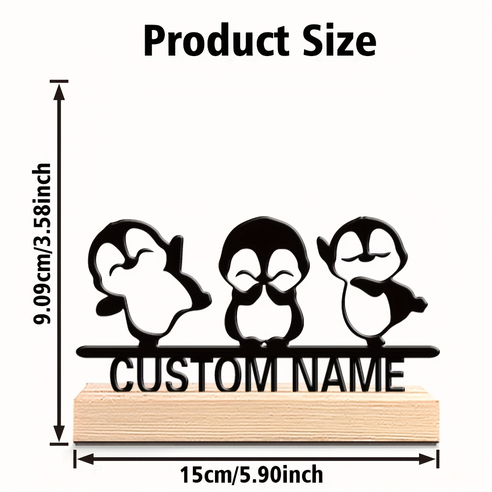 TEMU A Customized Statue With 3 Adorable Penguins Standing On A Base - For Valentine's Day, Suitable For Home And Office Decoration, And An For