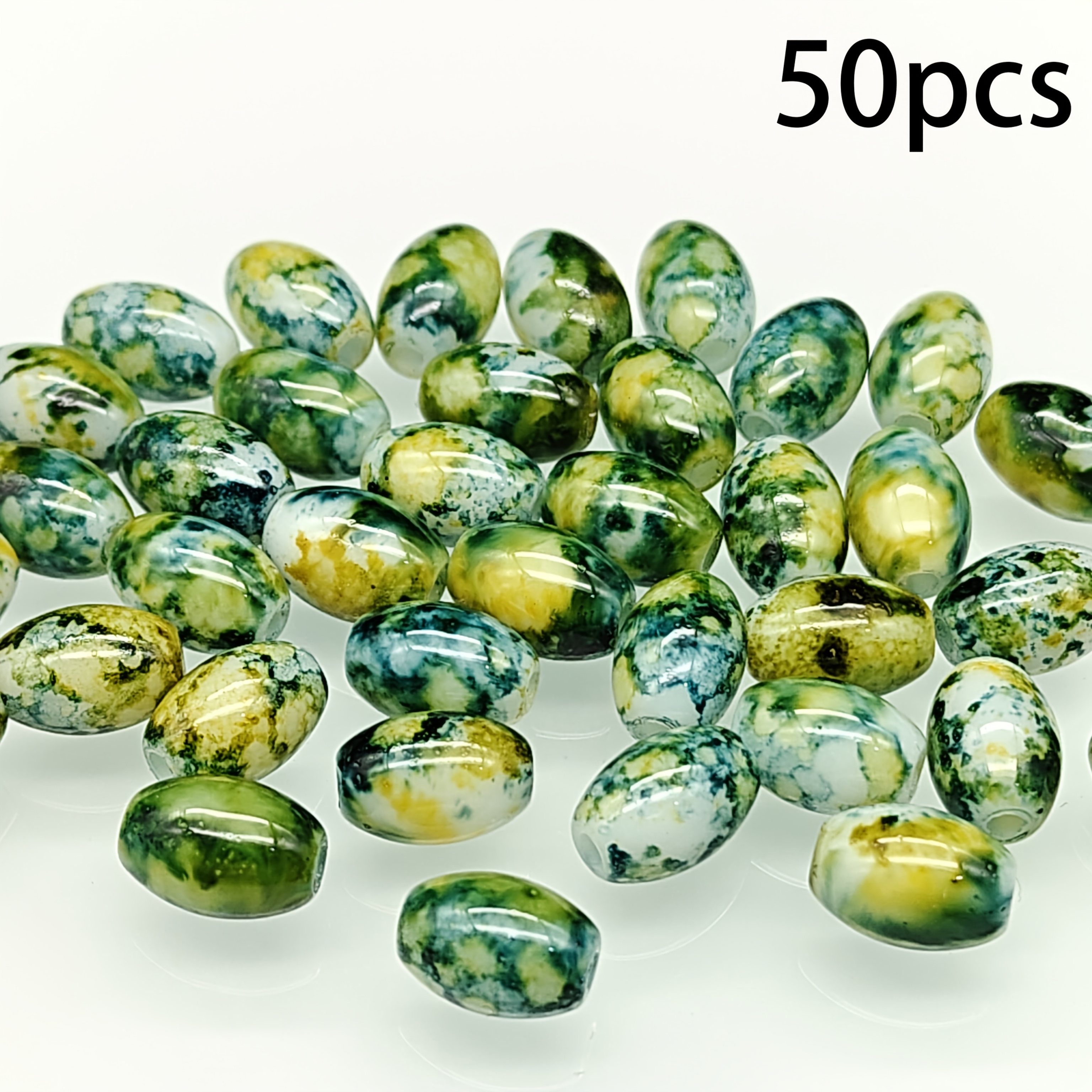 E-shop 9*6mm/50 Stück Böhmische Acryl Perlen, lange Shuttle-Perlen, Schmuckzubehör, Kunst, Handwerk & Nähzubehör, Dekorative Perlen, Kann für
