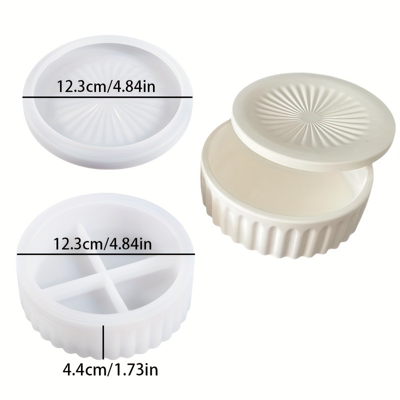 Image of Resin Silicone Mold-palm Ring Storage Tray Plaster Mould Ring Rack Mould Jewelry Display Tray Epoxy Resin Mould Round Striped Storage Box Easy Storage Jar Silicone Mould