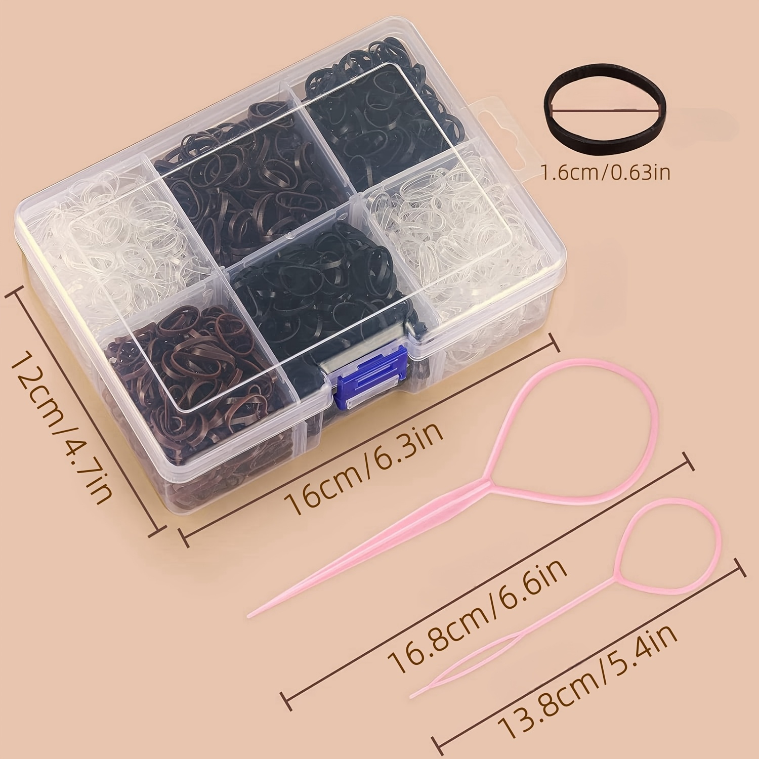 2500 Soft Rubber Bands and Elastic Bands with Storage Box