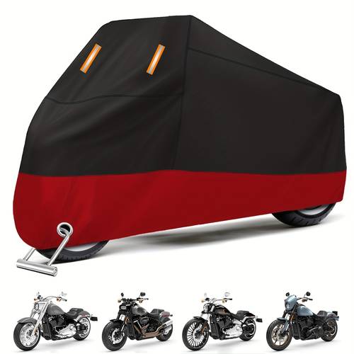 housse de moto extérieure toutes , housse de rangement accessoire de moto avec trous de verrouillage et réfléchissante de nuit, jusquà 116 pouces de moto