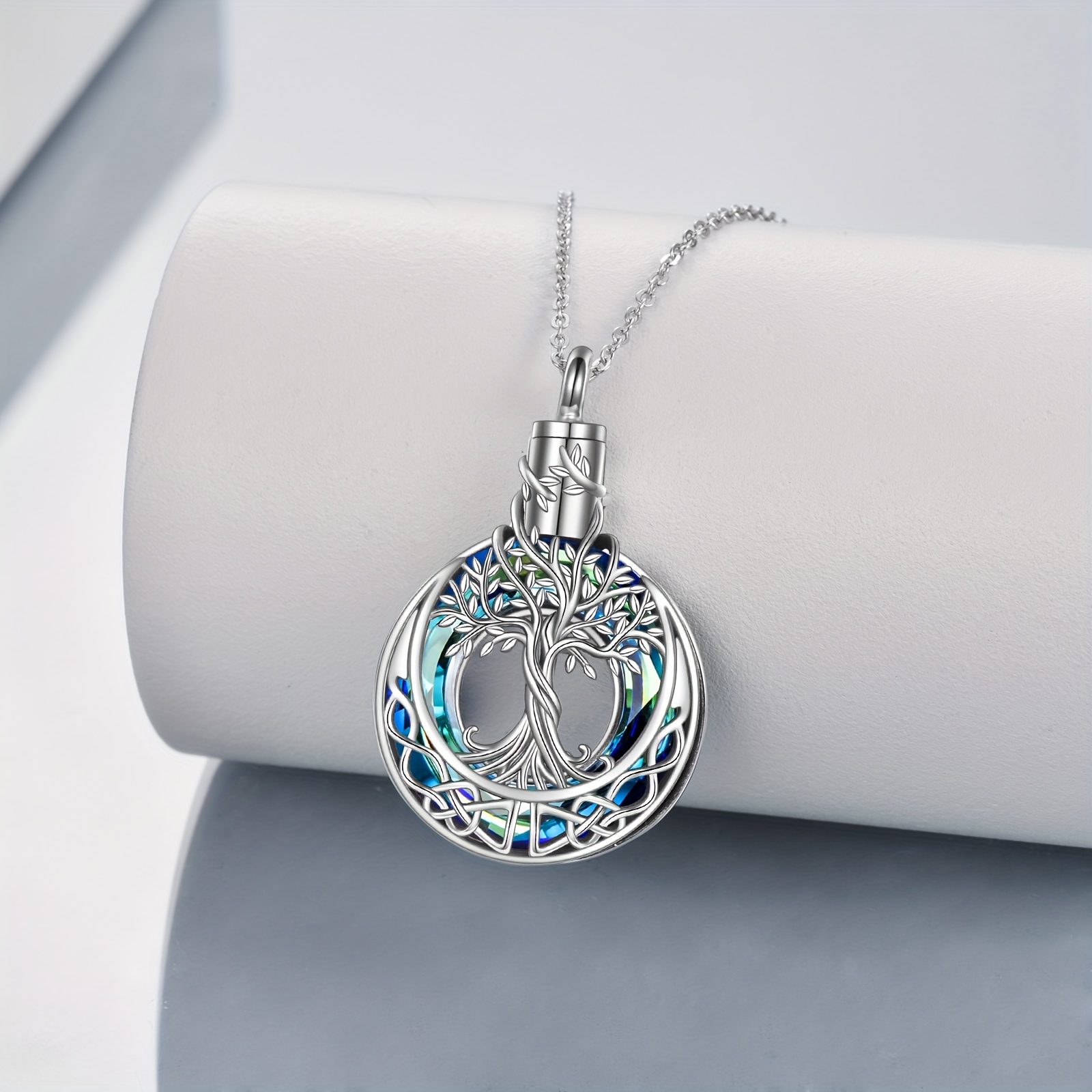 Tree of Life Urn Necklace in S925 Sterling Silver