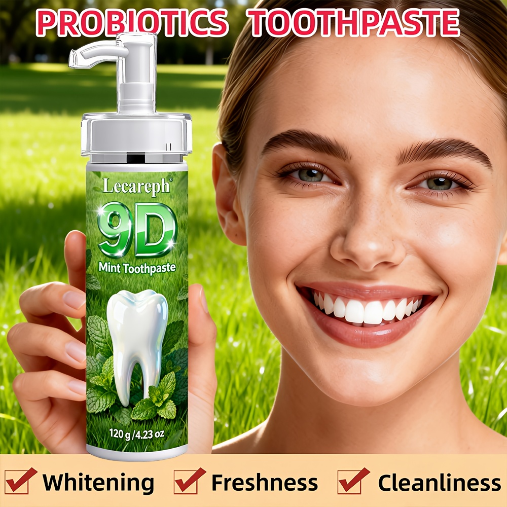 9D Mint Toothpaste. Ensures Fresh Breath, Cleans The Mouth, Deeply Cleans Teeth, And Safeguards Dental Health While Minimizing Accumulation. Ideal for Removing from Dull Yellow Teeth