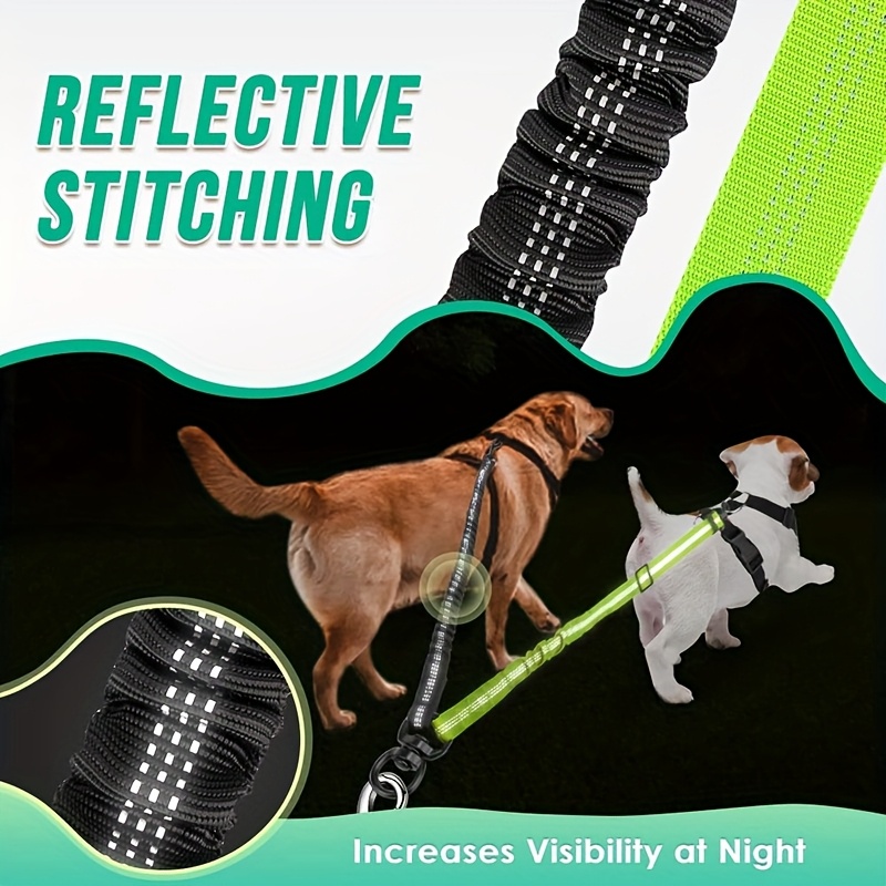 Pet Color-Block Double-Ended Leash for Two Dogs