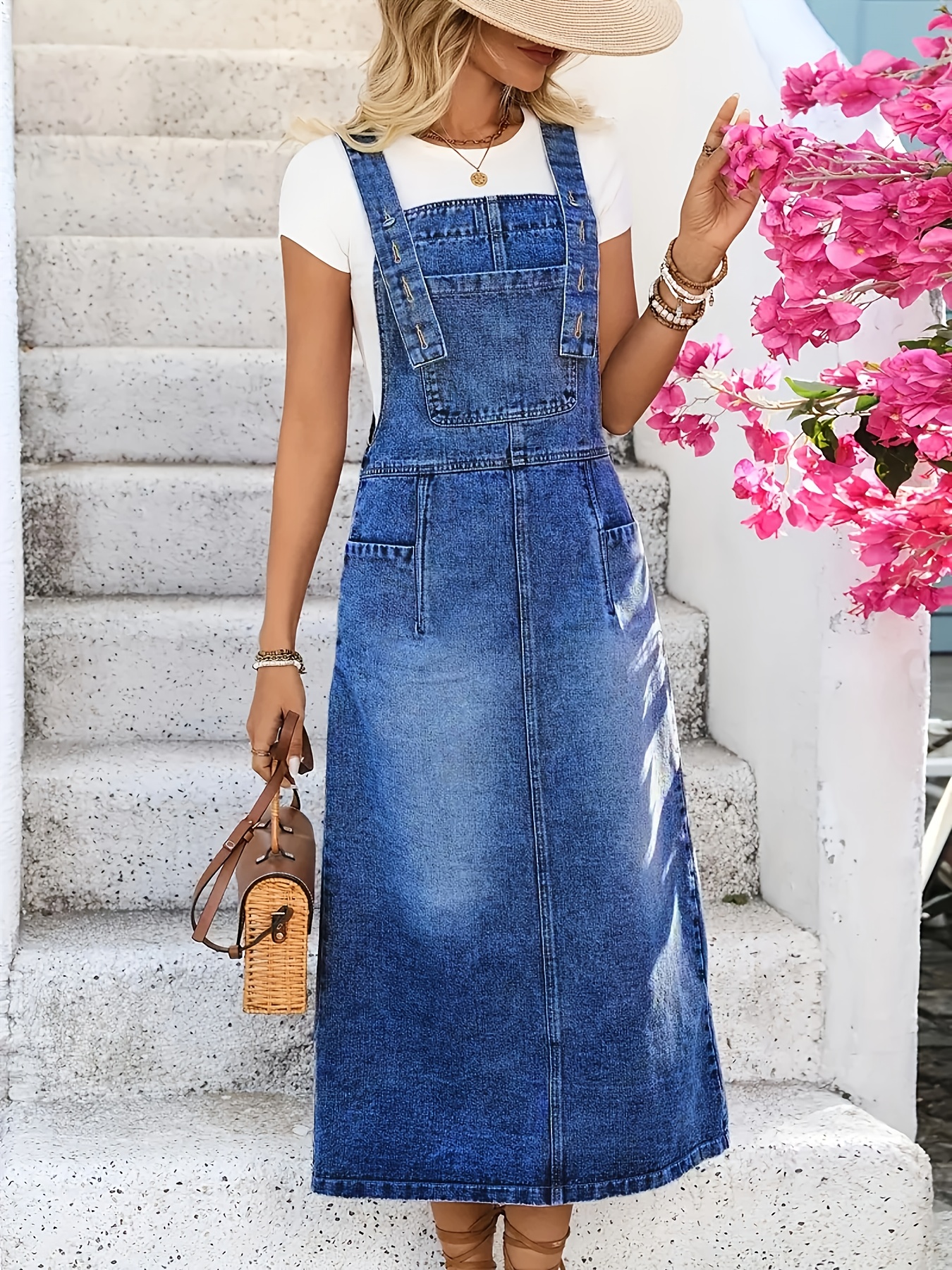 denim overall dress sold on Temu Canada