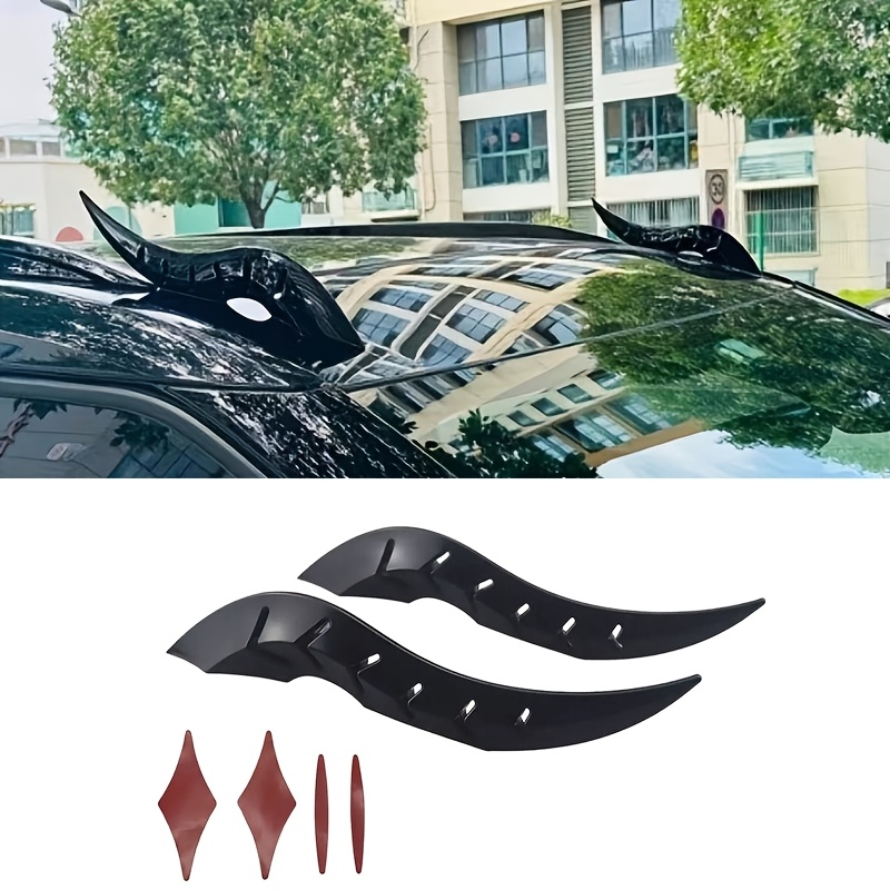 TEMU 6pcs Set Including Of "dragon Horn" Car Roof Decorations And 4 Special Damage-free Adhesive Pads. Gothic-style Car Modification, Arc-shaped Air