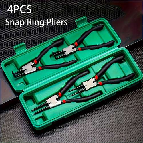 WORKPRO 4-Piece Snap Ring Pliers Set - 7" Heavy Duty Internal/External Circlip Pliers