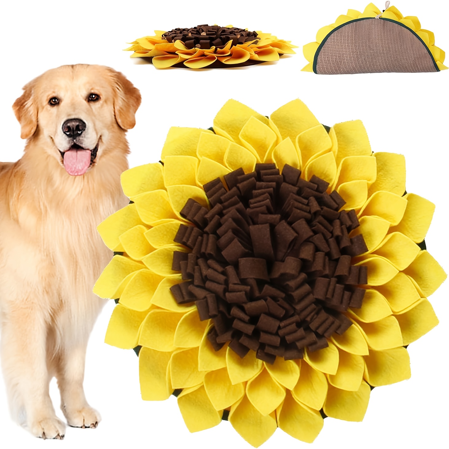 E-shop Neue Sonnenblumen-Snuffelmatte für Hunde und Katzen, Slow Feeder Puzzle Spielzeug zur Angstlinderung und Stimulation der mentalen Aktivität,