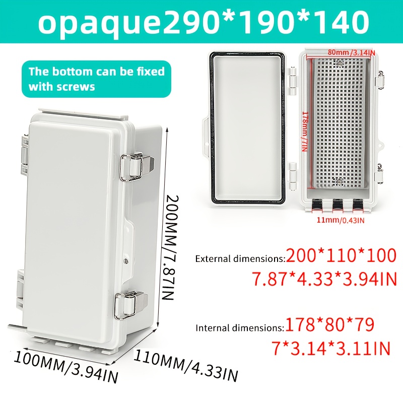 1pc Electrical Junction Box, Ip65, Plastic Enclosure, Universal Project Box, Transparent Cover With Hinge Design, Suitable For Indoor/outdoor , Wiring Connection And Protection