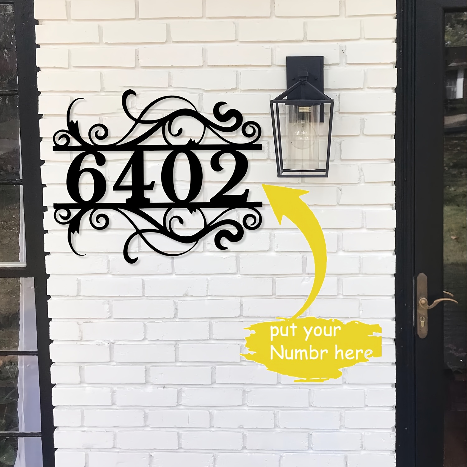 

Custom Metal Address Sign - Personalized Name & Number Plaque For Home, Outdoor Front Door Decor, Wall Art Gift