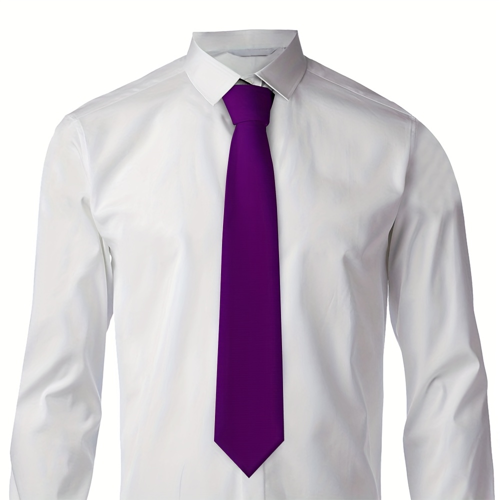 1pc eleganter herren-krawatte in lila - 100% polyester,   und farbecht,   für hochzeiten, formelle anlässe und geschäftliche zwecke - ideales geschenk für herren, formelle kleidung | elegantes krawatten-design | dauerhafte stoffqualität 0