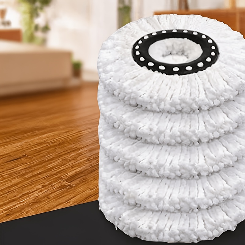 5 Universal Circular Wire Cloth Mop Heads With Water Absorbing Rotating Mop Heads, Colored
