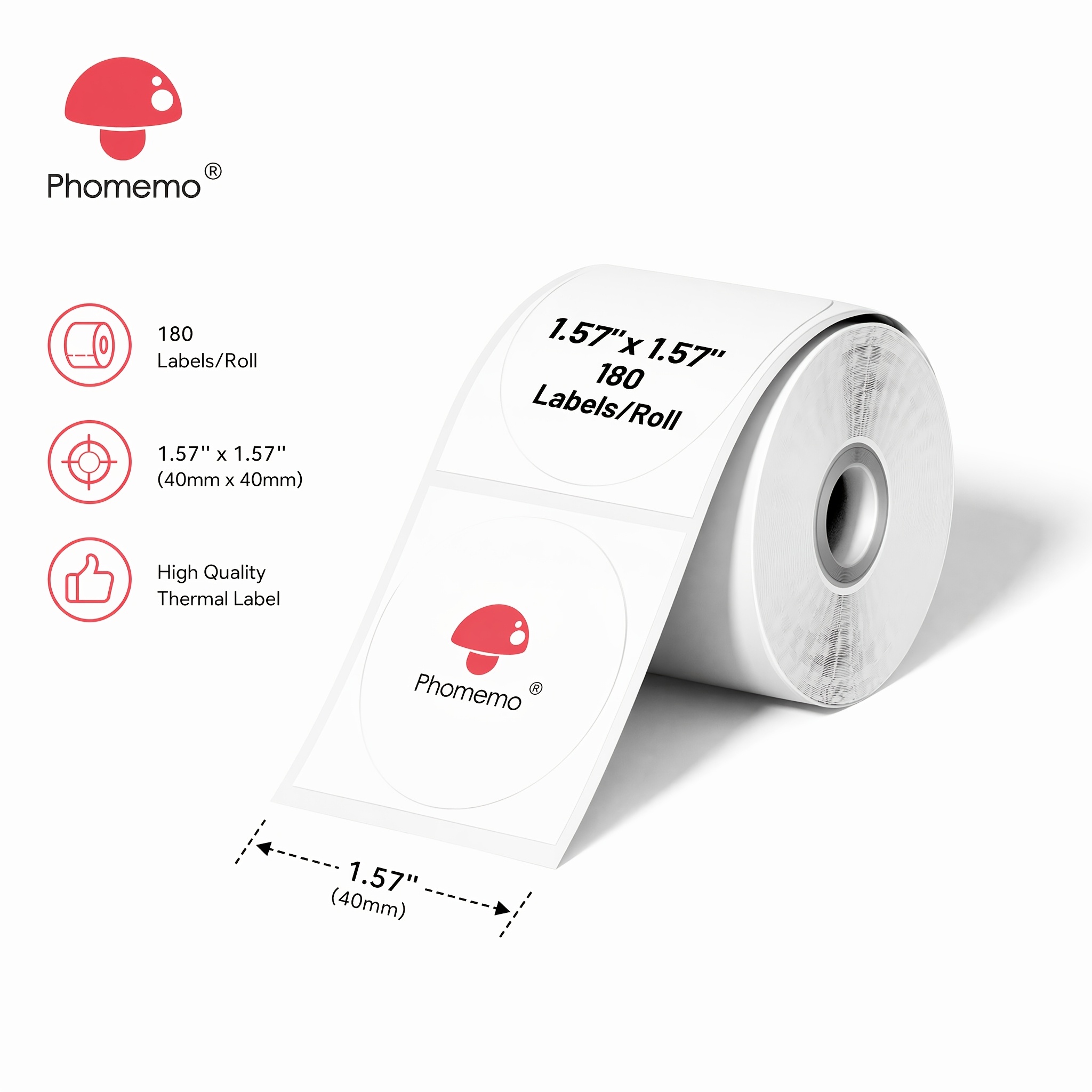 TEMU Phomemo M110 Basic Round Thermal Labels, Compatible With /m110//m150/m220/m221 Label Printers, For Barcode/address/shipping/logo/business/home